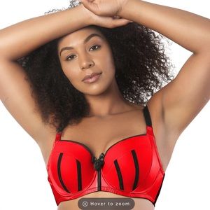 Parfait NWT “Charlotte” Underwire Padded Bra - Red with Black - Size 32E